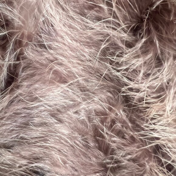 Purple Real Feather Overcoat Whimsigoth Indie Grunge Fairycore Old Money Boho L - Picture 13 of 14